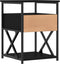vidaXL - Nachtkastje - 40x42x55 - cm - bewerkt - hout - zwart