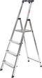 STIER Stepladder - 4 treden - Eenzijdige toegang - Aluminium 2,85 m (3,4 kg)