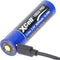 XCell Pro 18650 Li-Ion batterijbeveiligde Li-Ion batterij, met USB-C oplaadaansluiting, min. 3250mAh max. 3400mAh, 3,6 volt, 71,1mm x 18,8mm