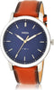 Fossil The Minimalist FS5304 - Herenhorloge 44 mm - Quartz - Zilverkleurig/Bruin