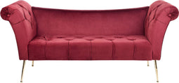 NANTILLY - Chaise longue - Rood - Fluweel