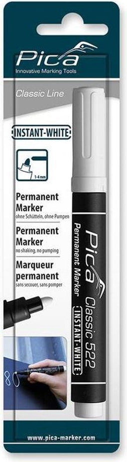 Pica 522/52-10 Classic Permanent Marker - Rond - Waterbestendig - Wit