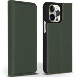 Accezz Premium Leather Slim Bookcase - iPhone 14 Pro Max - Echt Nappa leer - Groen