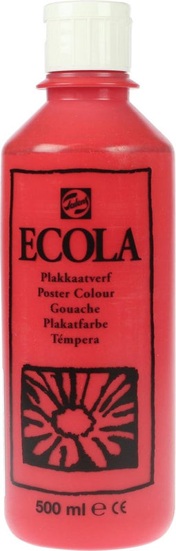 Plakkaatverf Ecola flacon van 500 ml, scharlakenrood