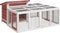 vidaXL - Konijnenhok - 144x123x67,5 - cm - massief - grenenhout - mokkakleurig
