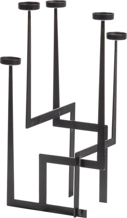 WOOOD Dash Kandelaar - Metaal - Zwart - 51x30x30