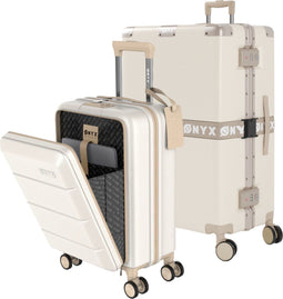 ONYX Kofferset - 2-delige Handbagage en Check-in Koffer - 35L/100L - TSA Slot - Lichtgewicht Trolley - Beige