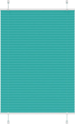 vidaXL - Plissé - rolgordijn - 100x100 - cm - stofbreedte - 99,4cm - petrol - groen