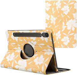 imoshion Tablet Hoes - Geschikt voor Samsung Galaxy Tab S9 11.0 inch FE - 360° Draaibare Design Bookcase 2.0 - Yellow Flowers