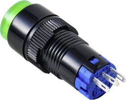 TRU COMPONENTS LAS2Y-11/G Druktoets 250 V 3 A 1x uit/(aan) Moment Groen IP40 1 stuk(s)