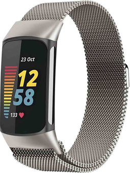 imoshion Milanees magnetisch bandje - Geschikt voor Fitbit Charge 6, Charge 5 - Sterrenlicht - S