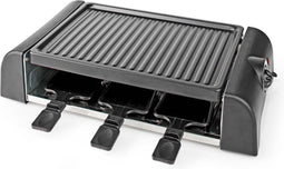 Nedis Gourmet / Raclette - Grill - 6 Personen - Spatel - Temperatuurinstelling - Anti-aanbak laag - Rechthoek