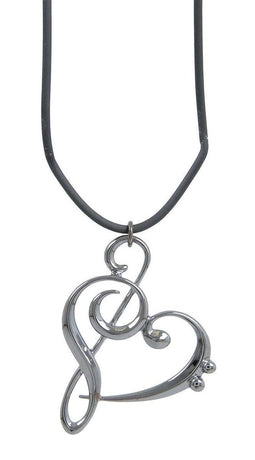 Gewa Ketting met hanger van een G-sleutel en F-sleutel als hartje