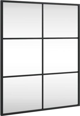 vidaXL - Wandspiegel - rechthoekig - 50x60 - cm - ijzer - zwart