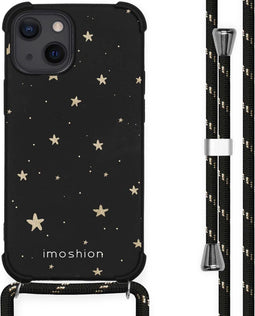 iMoshion Hoesje Geschikt voor iPhone 13 Mini Hoesje Met Koord - iMoshion Design Hoesje met Koord - Goud / Stars Gold