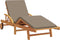 vidaXL - Vouwbare - Ligstoel - met - Wielen - & - Kussen - Taupe - Massief - Acacia