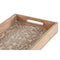 Set van trays Home ESPRIT Wit Natuurlijk Indiaas 44 x 29 x 5 cm (2 Stuks)