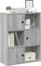 vidaXL - Boekenkast - 60x24x76,5 - cm - bewerkt - hout - grijs - sonoma - eikenkleurig