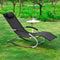 SoBuy Ligstoel - Zonnebed - Max. 150 kg - Zwart