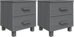 vidaXL - Nachtkastjes - HAMAR - 2 - st - 40x35x44,5 - cm - grenenhout - donkergrijs