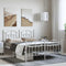 vidaXL - Bedframe - met - hoofd- - en - voeteneinde - metaal - wit - 150x200 - cm