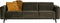 BePureHome Statement 3-Zits Bank - Velvet - Groen - 77x230x93