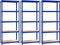 vidaXL - Opbergrekken - 3 - st - 5-laags - staal - en - bewerkt - hout - blauw