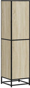 vidaXL - Hoge - kast - 35,5x35x139 - cm - bewerkt - hout - en - metaal - sonoma - eiken