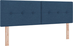 vidaXL - Hoofdbord - met - Knopen - Blauw - 160 - cm - Stof