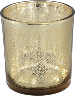 PTMD Morin Gold Glass Tealight Antique Pattern S