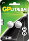 GP Lithium CR2430 - Knoopcelbatterijen - 3 Volt - 2 stuks (2 stuks)