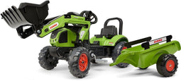 FALK Claas Arion 410 - Speelgoedtractor met voorlader en aanhanger - Groen