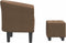 Kuipstoel met voetenbankje stof bruin