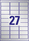 Avery Zweckform L6011-8 - Etiketten voor typeplaatjes 63,5 x 29,6 mm - Slijtvast en UV-bestendig - Zilver (216 stuks)