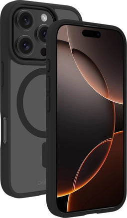 BeHello iPhone 16 Pro - Back Cover Hoesje - MagSafe - Schokbestendig - Transparant Zwart