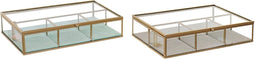Doos-Juwelenkistje DKD Home Decor Kristal Metaal Aluminium (27 x 15 x 5,5 cm) (2 Stuks)