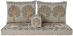 Leunstoel DKD Home Decor Geel Blauw Beige 145 x 76 x 1 cm