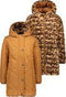 Like Flo - Reversible meisjes jas - warme winterjas met capuchon - caramel/animal (maat 104)