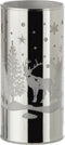 J-Line Decoratie Cilinder Led Glas Winter Zilver Medium