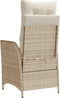 vidaXL - Tuinstoel - verstelbaar - met - kussens - poly - rattan - beige