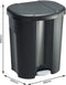Rotho Trio afvalscheider 1x10L en 2X15L - zwart - BPA-vrij