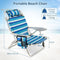 Coast Opvouwbare Strandstoel - Verstelbare Rugleuning Koelbox - Blauw (4 verstelbare)