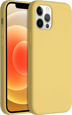 Accezz Hoesje Geschikt voor iPhone 12 Pro / 12 Hoesje Siliconen - Accezz Liquid Silicone Backcover - Geel
