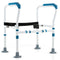 Coast Toiletsteunframe - 6-voudig Verstelbaar - Antislip - Blauw/Wit - B 62-68 x H 65,5-78 cm