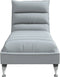 vidaXL - Chaise - longue - met - kussens - stof - lichtgrijs