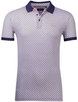NZA Polo - Herenpolo - Geprint Katoen - Blauw - Maat M