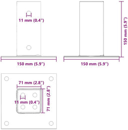 vidaXL - Spokkels - vierkant - 4 - st - 71x71 - mm - gepoedercoat - staal - antraciet