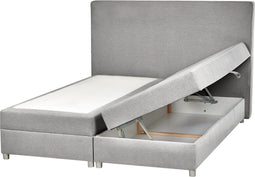 MINISTER - Boxspringbed - Lichtgrijs - 160 x 200 cm - Polyester