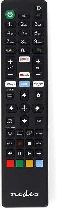 Nedis TVRC45SOBK - Vervangende afstandsbediening - Voorgeprogrammeerd - Met verlichte toetsen