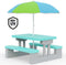 Spielwerk Kinder Tuinset - Kinderzitgroep - Inclusief Parasol UV-bescherming - Mint Grijs